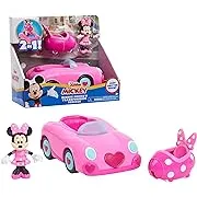 Disney Junior Mickey Mouse Funhouse Transforming Vehicle, Minnie Mouse, Pink Toy Car, Preschool, Officially Licensed Kids Toys for Ages 3 Up by Just Play