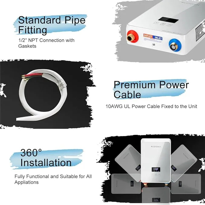 Tankless Water Heater Electric Whole House ECO Instant Hot On Demand