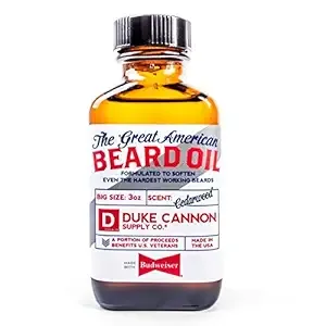 Duke Cannon Great American Beard Oil with Budweiser - 3oz.|Natural Conditioning w/Apricot Kernel Oils|Infused w/Real Budweiser Beer Protein|Warm Cedarwood Scent for a Rugged, Yet Refined Beard