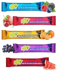 500-Pack Sqwincher ZERO Qwik Stik Hydration Powdered Packets - Assorted Popular Flavors (Orange, Grape, Fruit Punch, Mixed Berry, Watermelon) - Sugar-Free Electrolyte Multiplier Powdered Mix Beverage