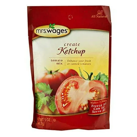 Mrs. Wages Ketchup Tomato Seasoning Mix, 5 oz. Pouch (Pack of 4)