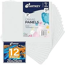 Canvas Panels 8x10 inch -48Pack, 10 oz Double Primed Acid-Free 100% Cotton Canvases for Painting, Blank Flat Canvas Board for Oil Acrylics