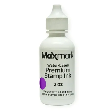 MaxMark Premium Refill Ink for self Inking Stamps and Stamp Pads, Pink Color - 2 oz.