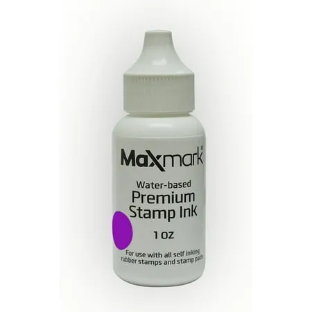 Maxmark Premium Refill Ink for Self Inking Stamps and Stamp Pads, Pink Color - 1 oz.