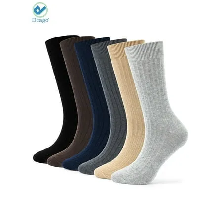 Wander Men's Cushion Crew Socks 6 Pairs Athletic Running 8-13/12-15 Socks Men's Cotton Sport Wicking Work