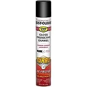 Black, Rust-Oleum Stops Rust Gloss Turbo Protective Enamel Spray Paint-334128, 24 oz