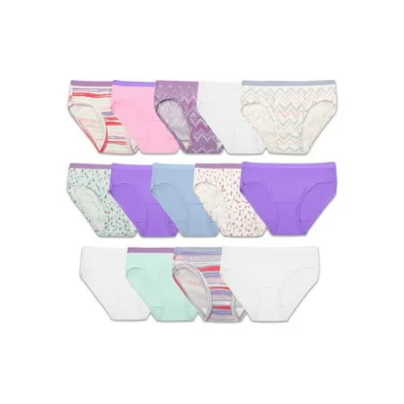 Fruit of the Loom Girls' Cotton Hipster Underwear (20 Pack)