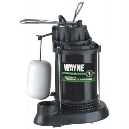 Wayne SPF33-1/3 Epoxy Coated Steel and Thermoplastic Submersible Sump Pump-Up to 3,750 Gallons Per Hour-Long Lasting and Durable Construction, 1/3 HP, No Color