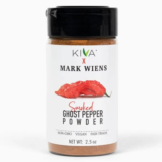 Kiva x Mark Wiens - Smoked Ghost Chili Pepper Powder (Bhut Jolokia) - Non Gmo, Vegan, Fair Trade - 2.5 oz