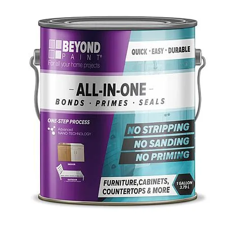 Beyond Paint All-in-One Refinishing Paint, No Sanding, Matte Finish for Cabinets, Countertops, Furniture and Doors, 1 Gallon, Pebble