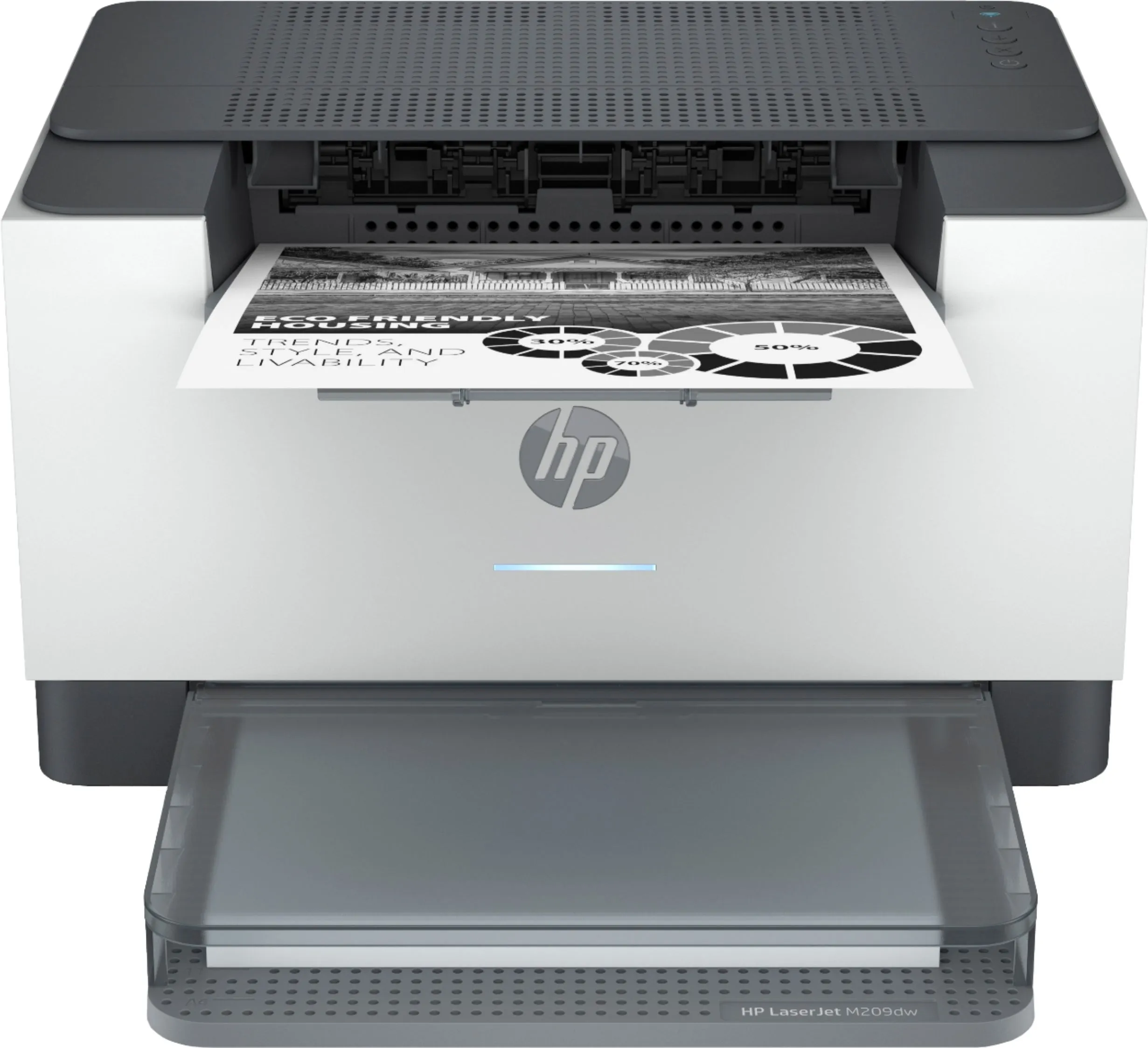 HP LaserJet M209dw Wireless Monochrome Printer with built-in Ethernet & fast 2-sided printing, Instant Ink ready (6GW62F) Gray