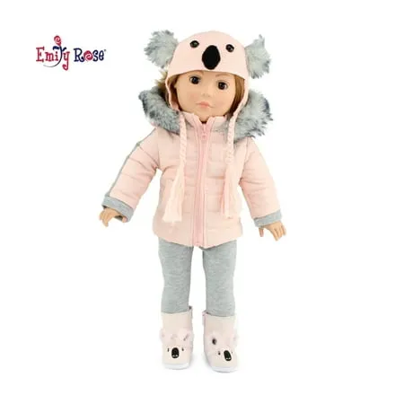 Emily Rose 18 Inch Doll Clothes 4-Piece 18" Doll Snow Coat Koala Outfit