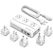 BESTEK adaptador de corriente internacional de 250 W 220 V a 110 V convertidor de voltaje de viaje 4 puertos USB incluyendo adaptador