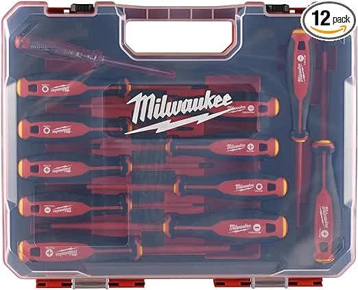 Milwaukee Set of 12 Tri-Lobe Screwdrivers 4932472003,Red