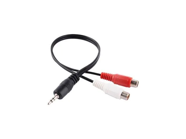 30cm 3.5mm 1/8 Stereo Male Mini Plug to 2 Female RCA Jack Adapter Audio Y Cable