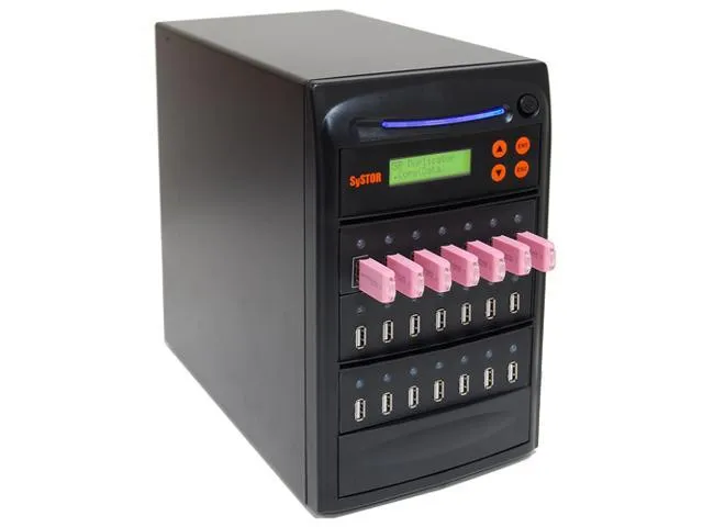 Systor 1 to 20 USB Duplicator & Sanitizer 2GB/Min - Standalone Multiple Flash Memory Copier & Storage Drive Eraser, Speeds Up to 33MB/Sec.