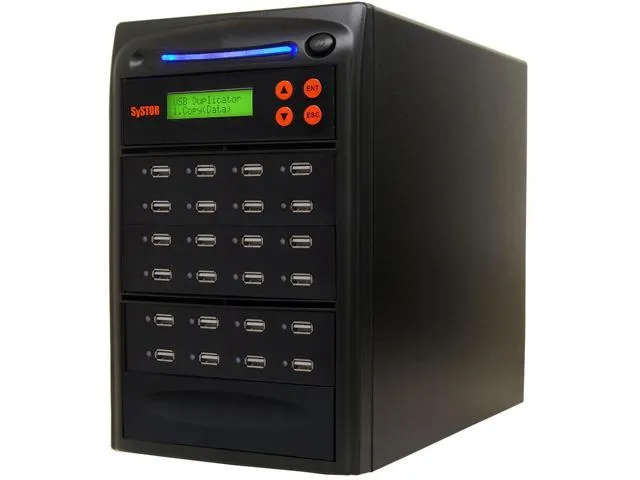 Systor 1 to 23 USB Duplicator & Sanitizer 2GB/Min - Standalone Multiple Flash Memory Copier & Storage Drive Eraser, Speeds Up to 33MB/Sec (SYS-USBD-23)