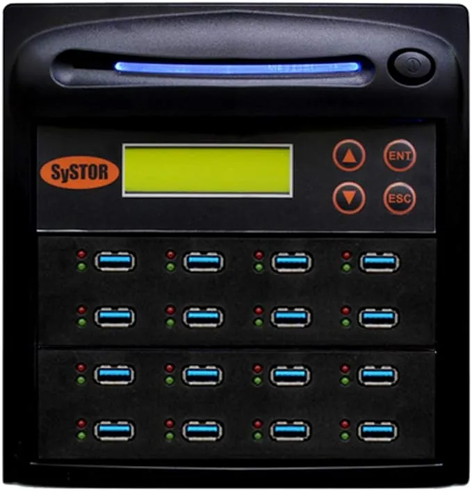 Systor 1 to 20 USB Duplicator & Sanitizer 2GB/Min - Standalone Multiple Flash Memory Copier & Storage Drive Eraser, Speeds Up to 33MB/Sec.