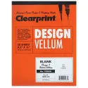 Clearprint Design Vellum Paper, 16lb, 8.5 x 11, Translucent White, 50-pad