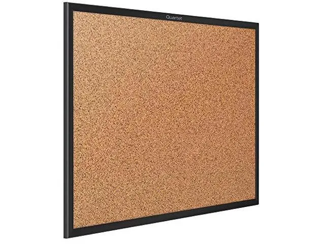 Quartet Cork Board, Bulletin Board, 4 x 3 Corkboard, Black Frame (2304B)