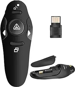 Presentation Remote Clicker, Wireless Presenter for PowerPoint Presentation Remote, RF 2.4GHz USB for Mac, Keynote, Computer, Laptop