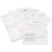 W2 Forms 2023, 6 Part Tax Forms, 50 Employee Kit of Laser Forms, Compatible with QuickBooks and Accounting Software, 50 Self Seal Envelopes Included