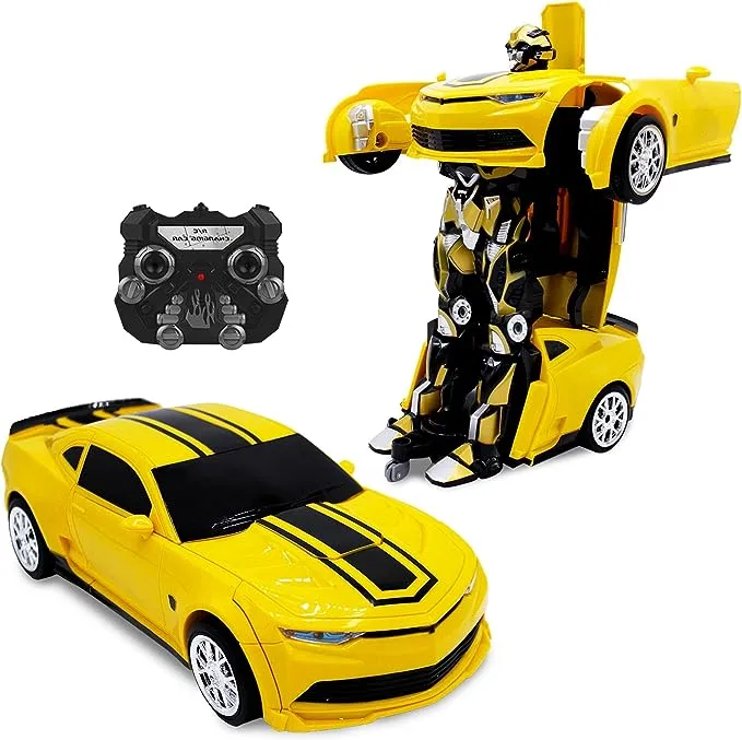 Kids RC Toy Sport Car Transforming Robot Remote Control One Button Transformat