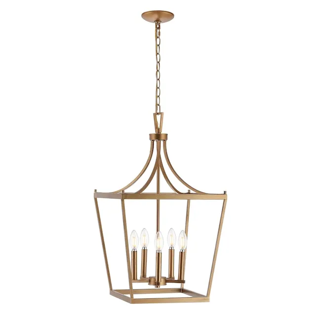 Safavieh PND4091C Kenris Gold 5-Light (LED Bulbs Included) Pendant