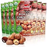 Galil Organic Roasted Chestnuts | Shelled | Ready to Eat Snack | Gluten Free, All Natural, 100% Vegan, No Preservatives | Great for Snacking, Baking, Cooking & Turkey Stuffing | 3.5oz Bags (Pack of 6)