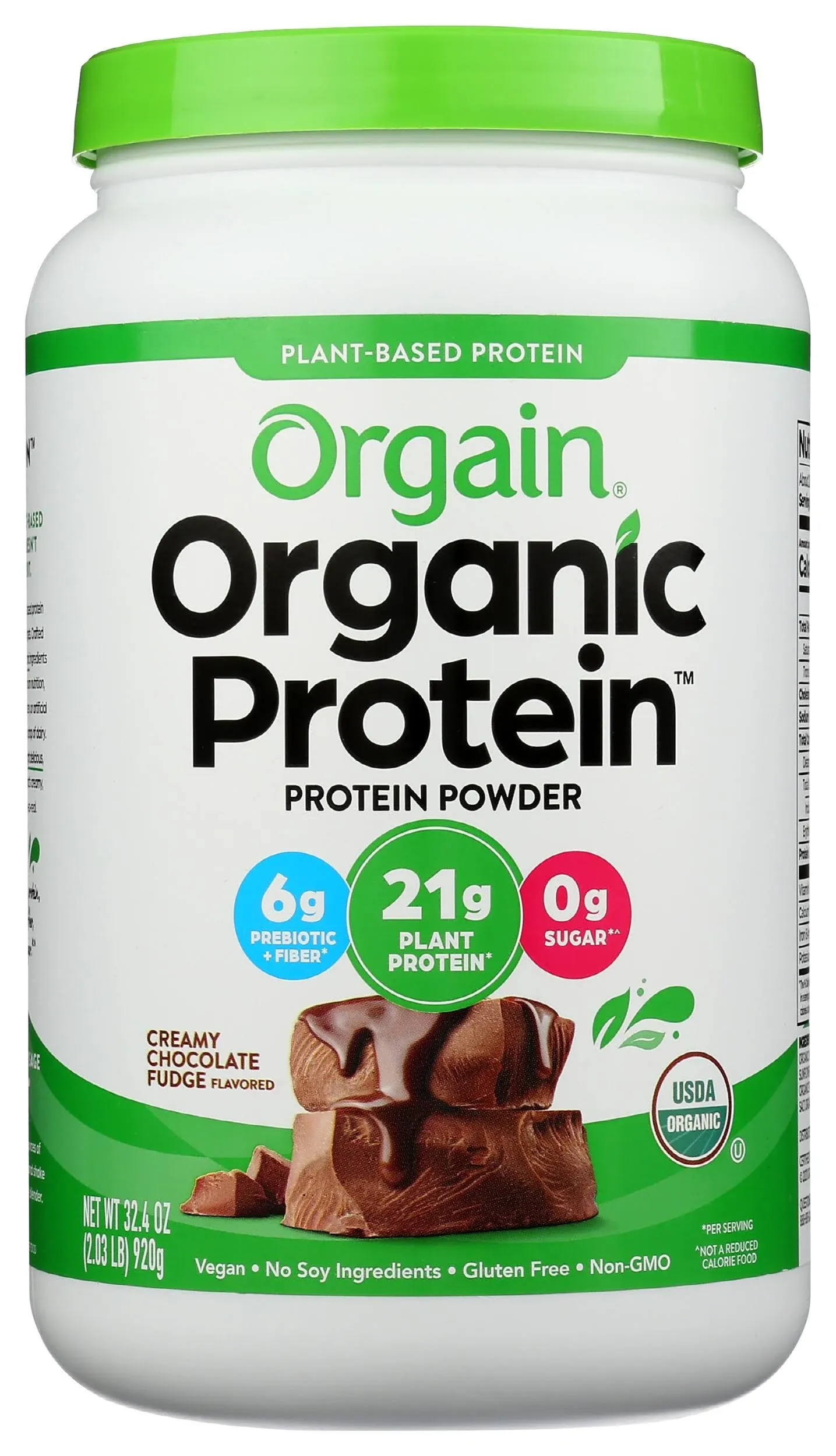 Orgain Organic Protein Protein Powder, Creamy Chocolate Fudge Flavored - 32.4 oz