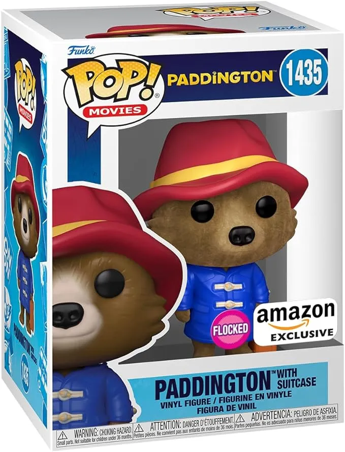 Funko Pop! Movies: Paddington - Paddington with Suitcase Flocked, Amazon Exclusive