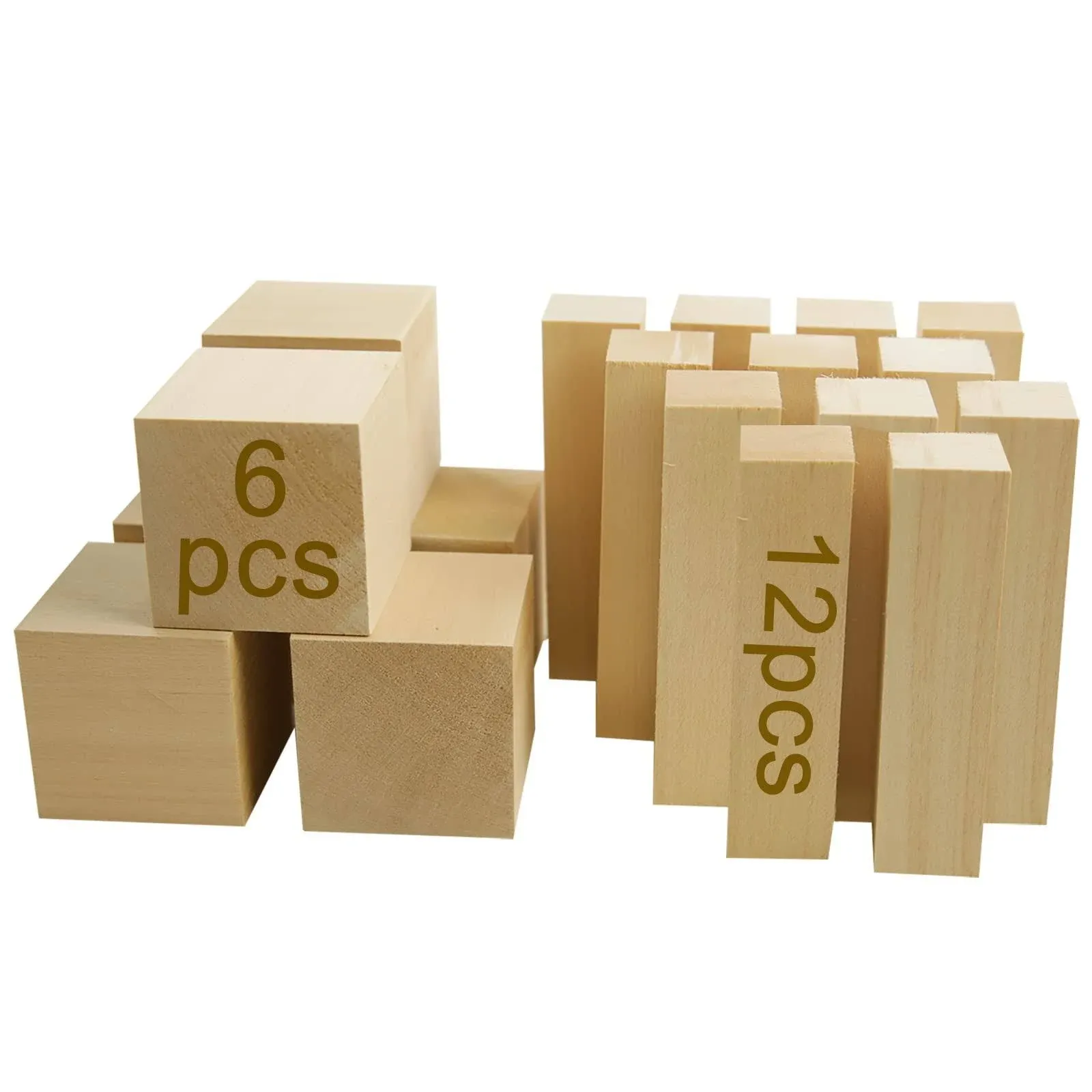 18 Pcs Basswood Carving Blocks