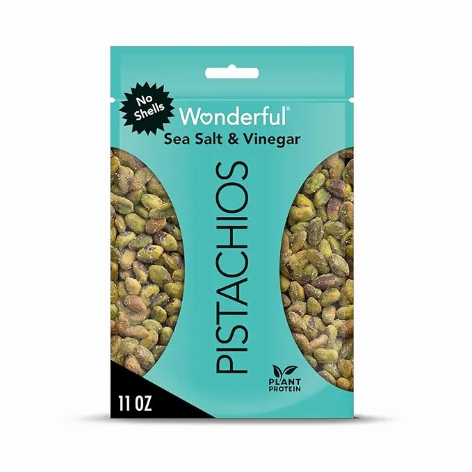 Wonderful No Shells Sea Salt Vinegar Pistachios