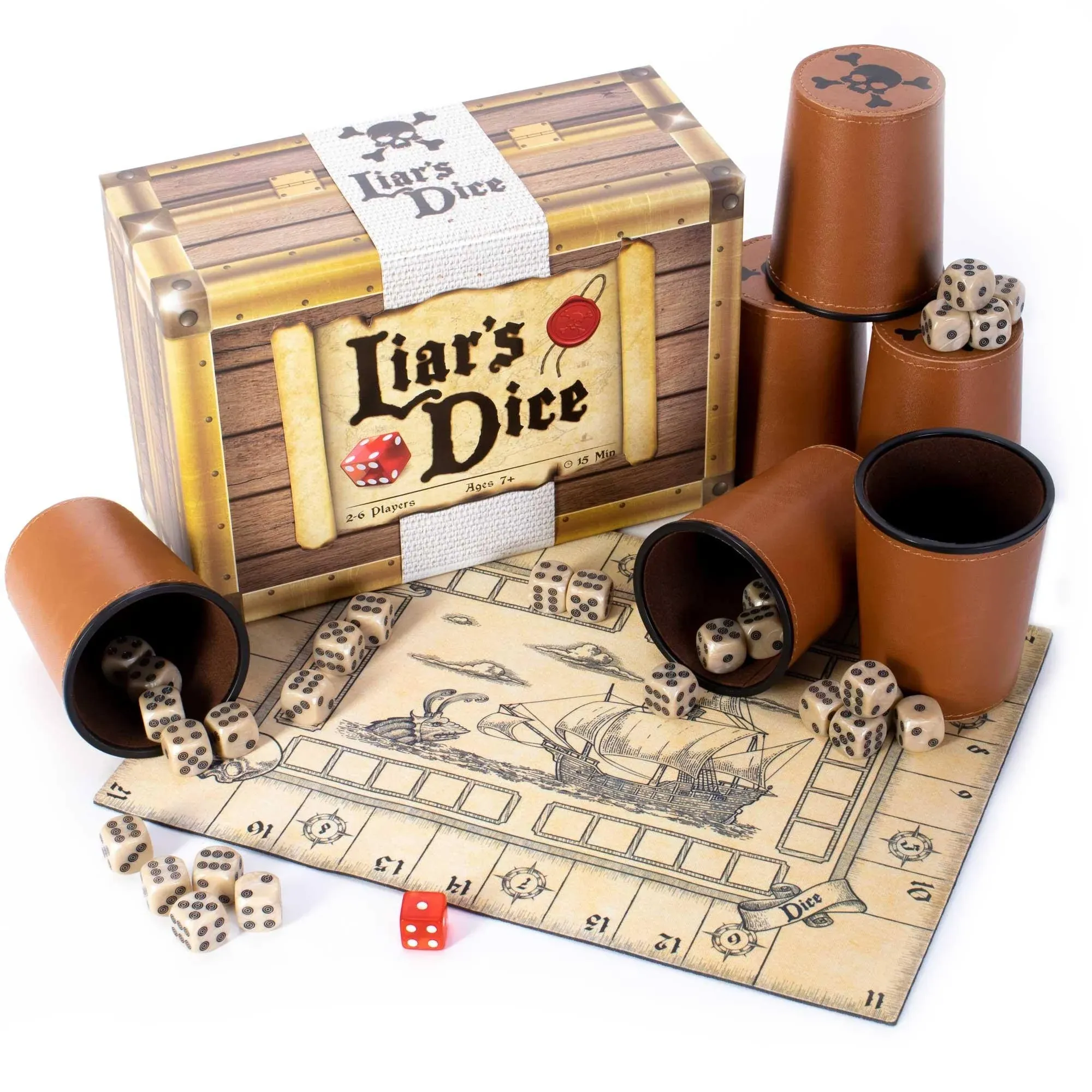 Brybelly Liar's Dice Game Set - Classic Family Bluffing Game