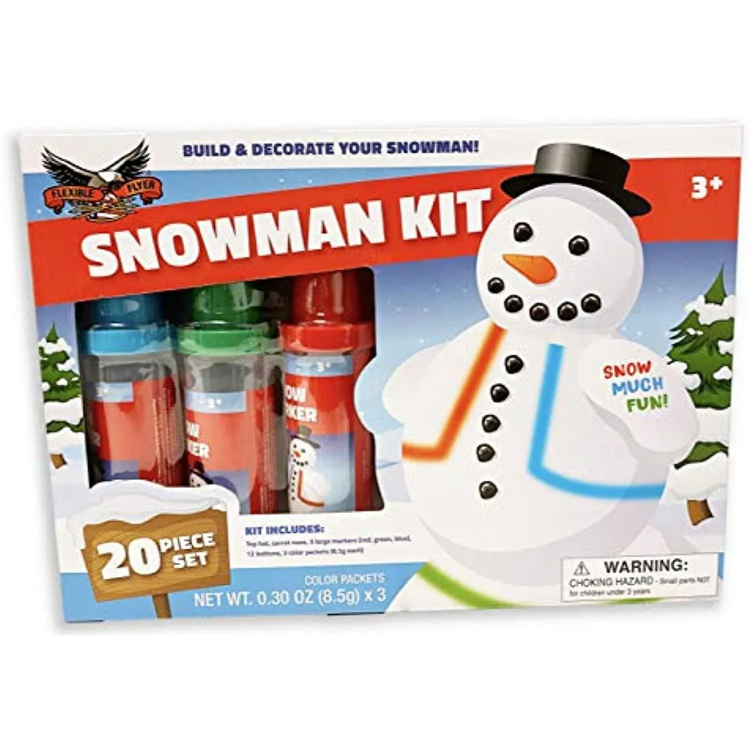 Flexible Flyer Build a Snowman Kit &amp; Snow Art Markers. Kids Winter Toy Decorate