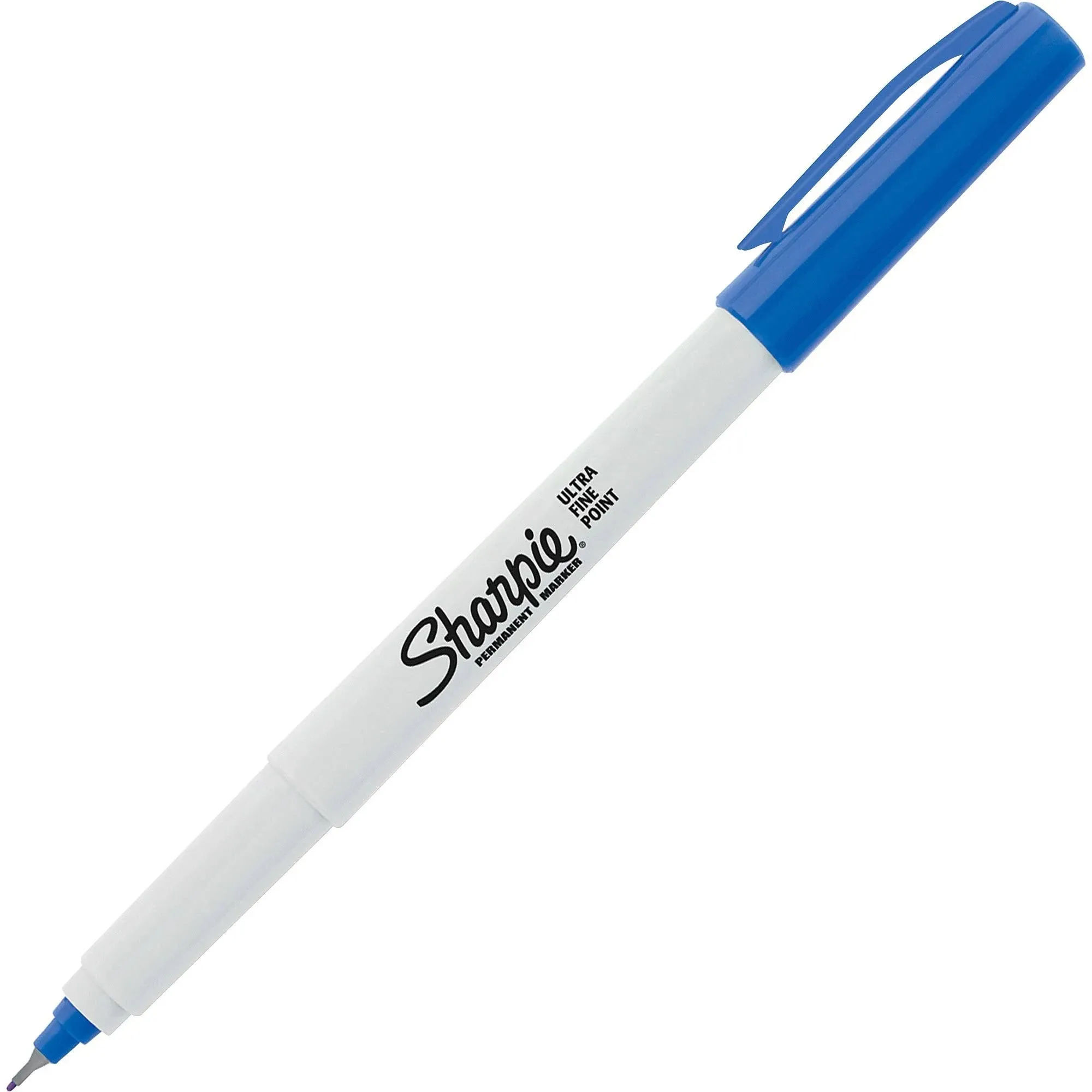 Sharpie Permanent Marker, Ultra Fine Point, Blue - 12 ultra fine point markers