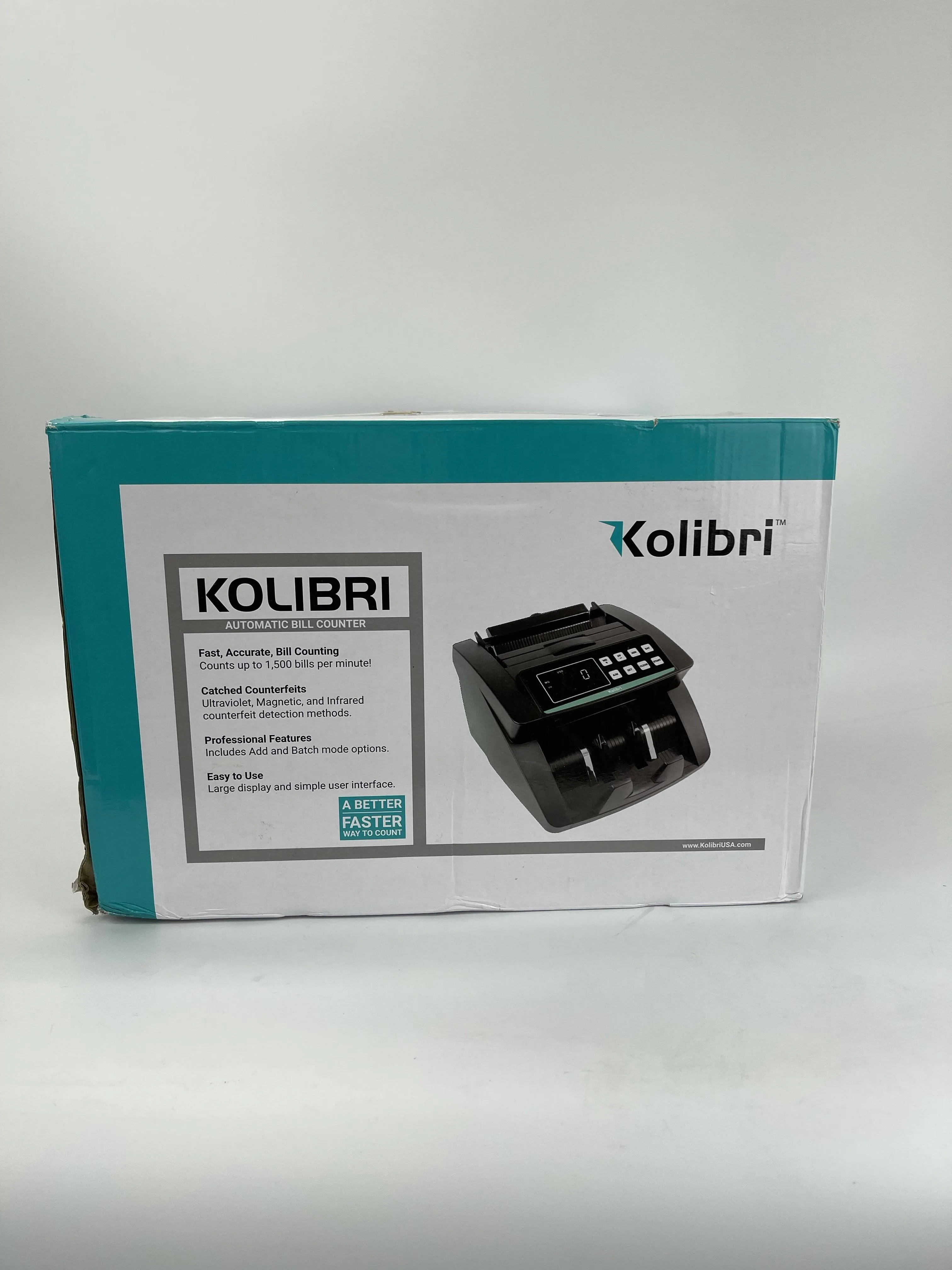 KOLIBRI Money Counter Machine with Advanced Fake Detection & LCD Display | 1,500 Bills per Minute Single-Denomination Cash Counter | Bill Counter Machine (US Customer Support)