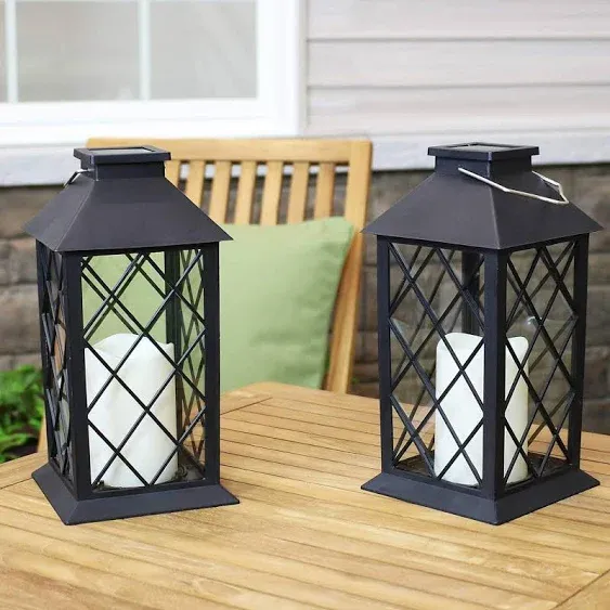 Sunnydaze Concord 11-Inch Solar LED Decorative Candle Lantern - Tabletop/Hangi<wbr/>ng