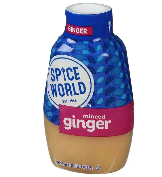 2 Pack of Spice World Squeeze Minced Ginger 22.75 oz.