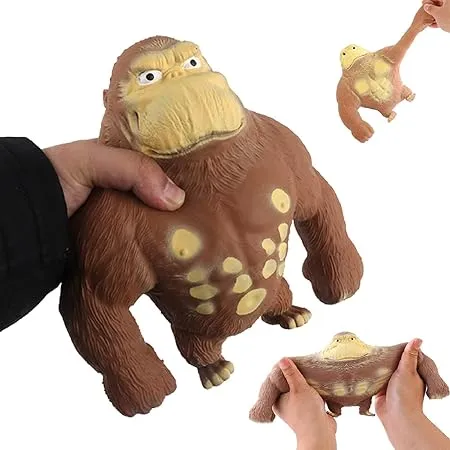 YJHWLF Stretchy Glue-Sand Filled Rubber Gorilla , Latex Gorilla Soft Decompression Doll Toy, Animal High-Elastic Stretchable Decompression,