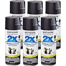 Rust-Oleum 249127-6PK Painter's Touch 2X Ultra Cover Spray Paint, 12 oz, Flat Black, 6 Pack