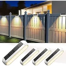 Ahaorigin Solar Outdoor Lights 4 Pack Bright Fence Lights with Multi-Color Changing & Warm