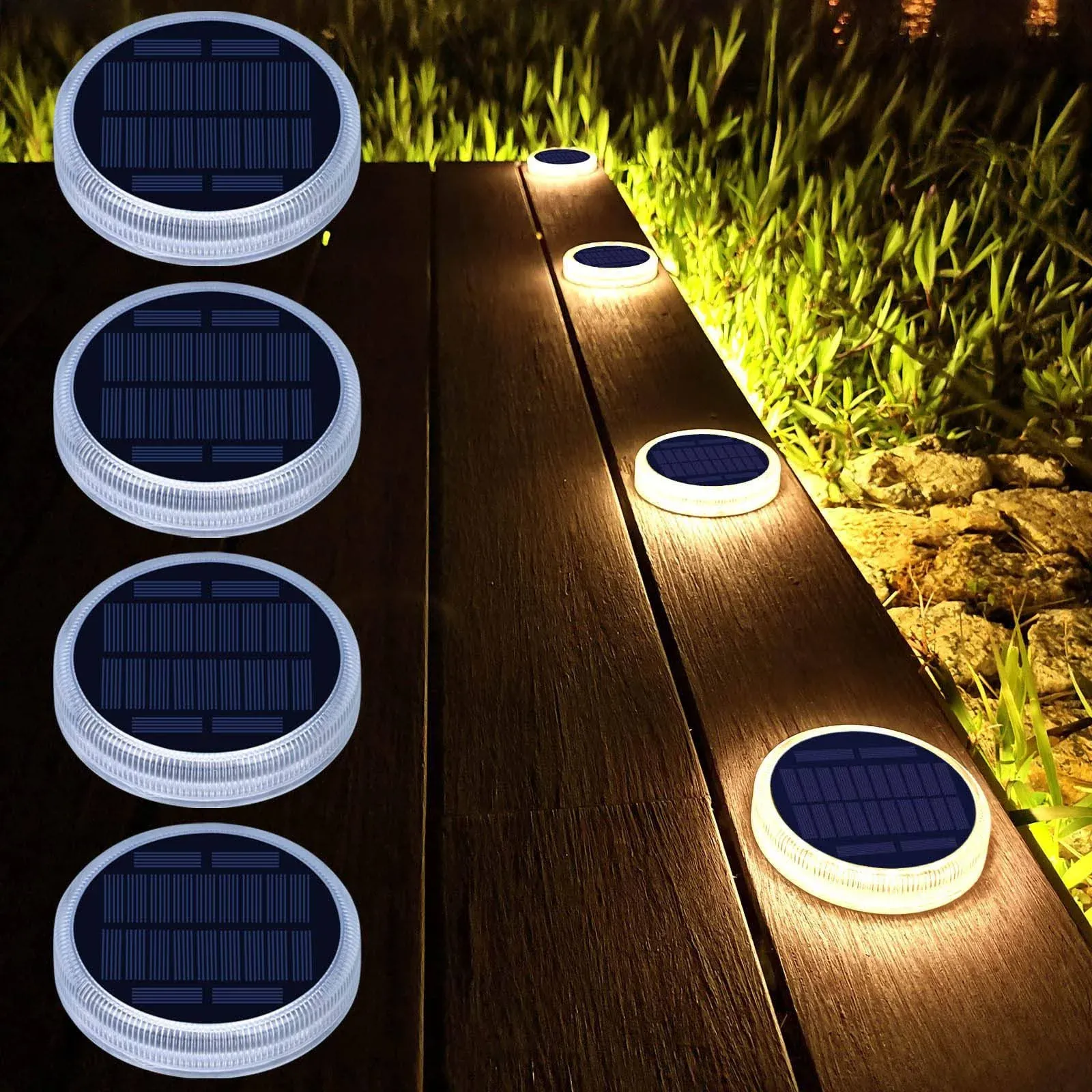 Barcole Solar Deck Lights Ground Driveway Walkway Dock Light Solar Powered ...