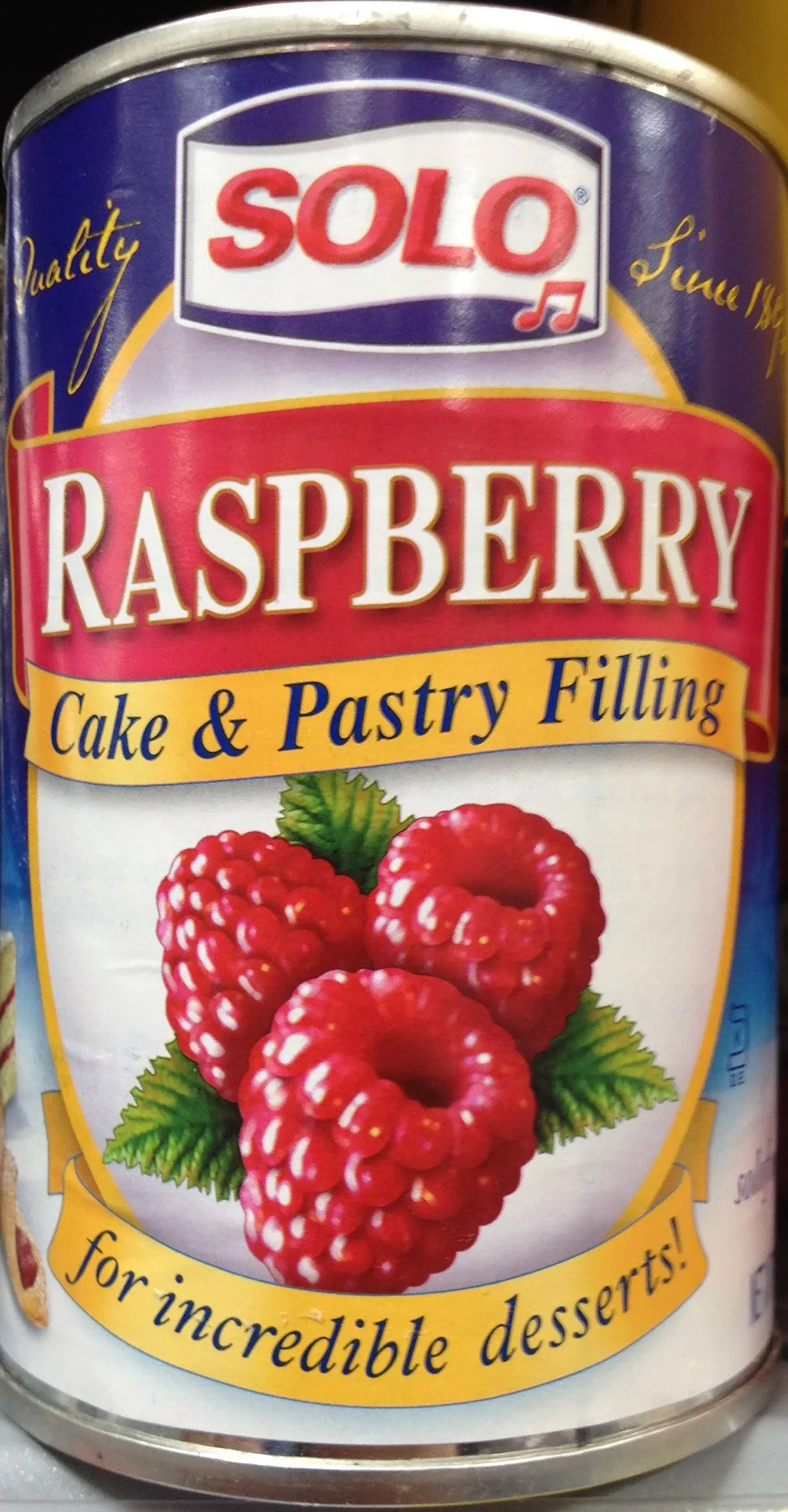 Solo Cake/Pastry Filling Raspberry, 12 oz x 2 Cans