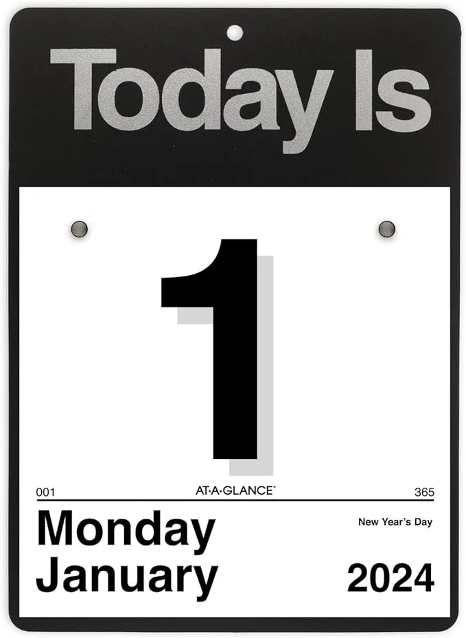 AT-A-GLANCE 2024 “Today Is” Daily Wall Calendar, 6" x 6", Small (K10024)