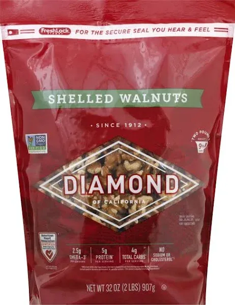 Diamond of California Shelled Walnuts, 32 oz