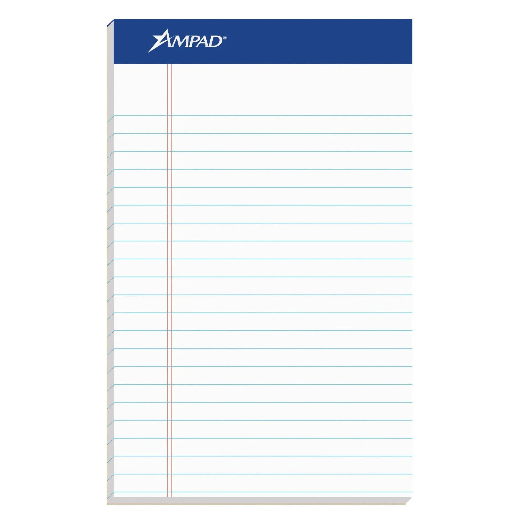 20-364 Ampad Jr. Notepad, College/Medium Ruled, 50 Sheets, White,, 12 Per Pack.