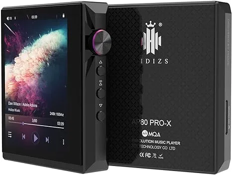 Hidizs AP80 PRO-X Portable Balanced Lossless MQA Bluetooth Music Player with Dual ESS9219C DAC Chips and Supports MQA 8X/LDAC/apt-X/AAC/USB DAC/DSD256/HiBy Link Hi-Res Audio Wireless DAP (Black)