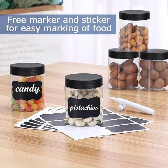 36pcs 8oz Plastic Jars With Screw On Lids, Pen And Labels Refillable