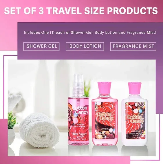 Vital Luxury Bath & Body Care Travel Set - Home Spa Set with Body Lotion, Shower ...